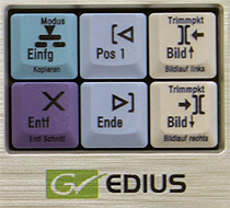 Dateil der EDIUS 6 Alu-Tastatur